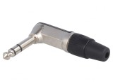 Mufă Jack 6,3mm Stereo Unghi 90&deg;