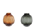 Cumpara ieftin Set 2 vaze flori sticla maro gri petrol 21,5 x 23 cm