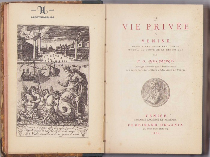 HST C83 La vie privee a Venise depuis les premiers temps ... 1882 Molmenti