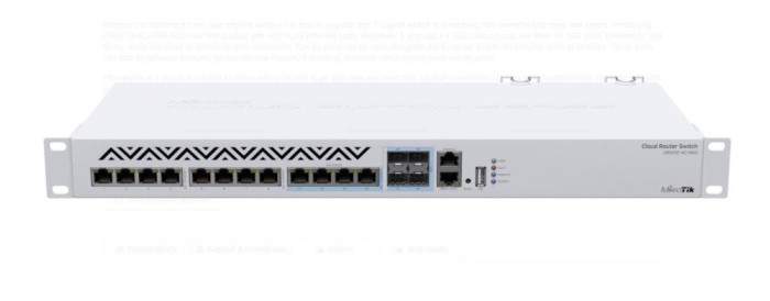 MIKROTIK 12P 10G 650 MHz SWITCH &quot;CRS312-4C+8XG-RM&quot; (timbru verde 2 lei)