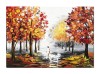 Tablou peisaj pictat manual, Pe drumul meu, 70x50cm ulei pe panza in cutit efect 3D, Spectaculos