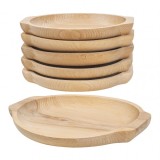 Set 6 farfurii lemn fag forma rotunda 24&times;22cm Zilan EXT 6182