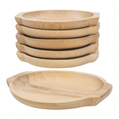 Set 6 farfurii lemn fag forma rotunda 24?22cm Zilan EXT 6182 foto