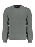 Cumpara ieftin Bluză bărbați cu logo, croială Regular fit, decolteu la baza g&acirc;tului, Verde inchis, XL