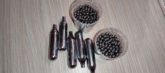 5 capsule fiole butelii co.2 umarex + 400 bile otel / metal 6 mm - 0.90 grame foto