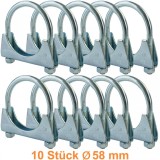 Clama de evacuare U-bolt de 58mm, clama de teava universala, 10 bucati Performance AutoTuning