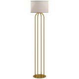 HOMCOM Lampadar pentru living, lampadar cu abajur din in și comutator de picior, &Oslash; 38 x 161 cm, auriu și bej | Aosom Romania
