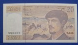 Bancnota Franța 20 franci 1992 Debussy UNC, 20 francs 1992