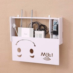 Suport router wireless pentru mascare fire si echipament WIFI, alb