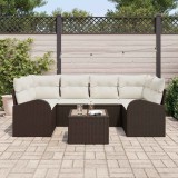 vidaXL Set de canapele pentru grădină 7 pcs Maro 55 x 55 x 37 cm
