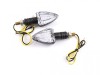 Semnalizatoare LED Moto Revo, Omologare E8, Brat Scurt Cauciucat, Negru Romb, 12V, M8