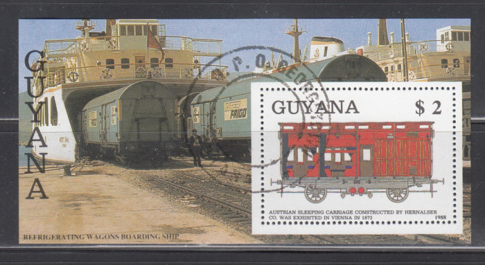 M2 JC 62 - Colita foarte veche - Guyana - trenuri vechi