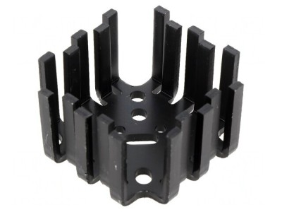 Radiator extrudat negru 46mm x 46mm pentru SOT32, TO3, TO66, TO9 foto