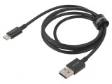 Cablu USB A la USB C 1m 66W negru, Baseus