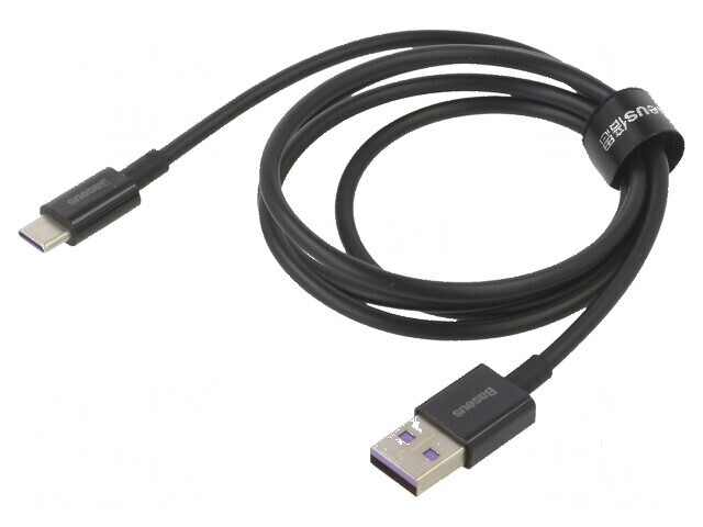 Cablu USB A la USB C 1m 66W negru