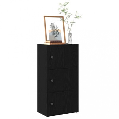 Gossi biblioteca stejar negru 40x24x77 cm lemn prelucrat foto