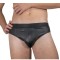 Slip clasic barbati din microfibra lucioasa - L - Negru
