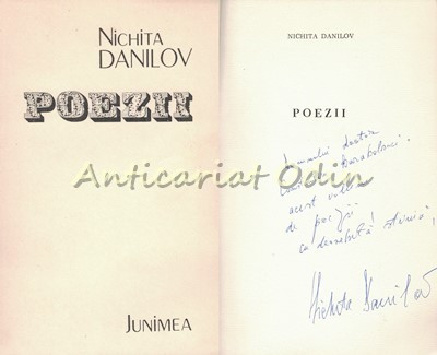 Poezii - Nichita Danilov - Cu Autograful Autorului foto