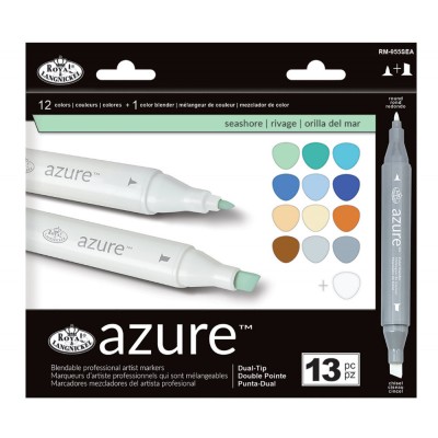 Set 13 markere Royal Langnickel Azure Culori marine foto