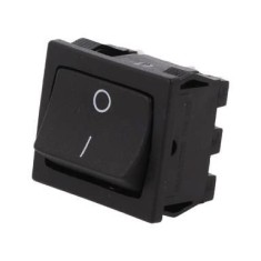 Intrerupator buton comutator 6A-250V ON-OFF cu retinere IP20 22x20mm negru GBC 24.2347.32