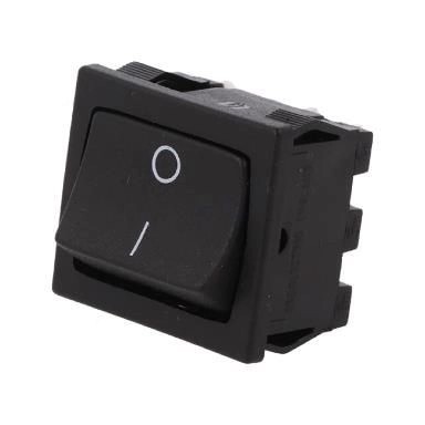 Intrerupator buton comutator 6A-250V ON-OFF cu retinere IP20 22x20mm negru GBC 24.2347.32