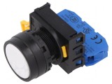 Comutator apăsare 22mm 1 NO albă Poz.i