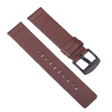 Curea piele naturala compatibila Huawei Watch GT 2 46mm, telescoape QR, Maro