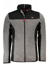Jacheta barbati, cu 2 buzunare exterioare, fara gluga, cu logo, gri, XL