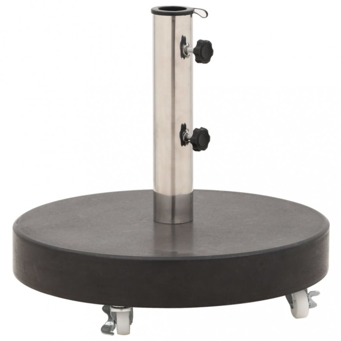 Gossi suport umbrela de soare, negru, 30 kg, granit, rotund