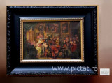 PEISAJ ITALIAN ROCOCO, Tablou Rococo Baroc romantic Pictat Manual Pictura ulei, Scene gen