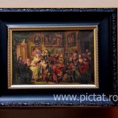 PEISAJ ITALIAN ROCOCO, Tablou Rococo Baroc romantic Pictat Manual Pictura ulei