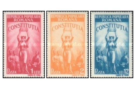 Romania 1948 - Constitu&Aring;&pound;ia R.P.R., serie neuzata