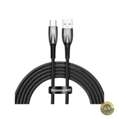 Cablu Date si Incarcare USB-A - USB-C Baseus Glimmer Series 100W 2m Negru CADH000501 foto
