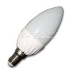 Bec LED V-TAC 4W, E14, 220V, forma lumanare, Alb Rece 6400K, 320 lm, Unghi 200&deg;, Durata 20000h, Tip SMD