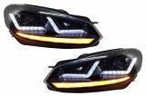 Faruri Osram LED compatibil cu VW Golf 6 VI (2008-2012) Black LEDriving Semnal Dinamic LEDHL102-BK