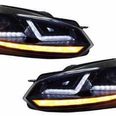 Faruri Osram LED compatibil cu VW Golf 6 VI (2008-2012) Black LEDriving Semnal Dinamic LEDHL102-BK