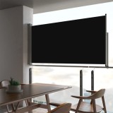Copertina Laterala Retractabila Terasa Gossi, 80x300 cm, Poliester, Negru, Protectie UV, Vant