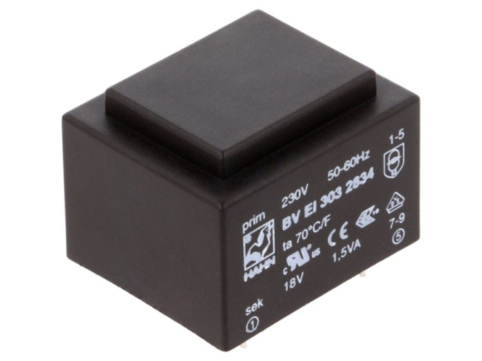 Transformator &icirc;ncapsulat PCB 1,5VA 18V