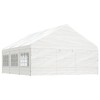 Gossi foisor cu acoperis, alb, 6,69x5,88x3,75 m, polietilena