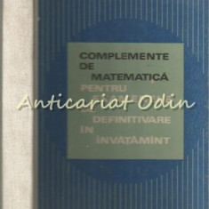 Complemente De Matematica Pentru Examenele De Definitivare In Invatamant