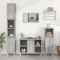 Gossi set mobilier de baie, 3 piese, gri sonoma, lemn prelucrat