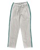 Pantaloni Medicali Pe Stil, Albi cu dunga Turcoaz inchis cu Elastan cu Elastic - M, talia-3-92cm, Alb