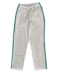 Pantaloni Medicali Pe Stil, Albi cu dunga Turcoaz inchis cu Elastan cu Elastic - L, talia-2-96cm foto