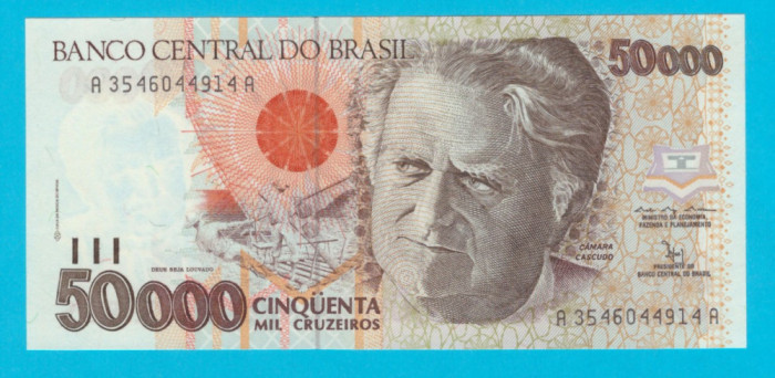 Brazilia 50.000 Cruzeiros 1992 &#039;Bumba-Meu-Boi&#039; UNC serie: A 3546044914