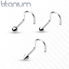 Piercing nas titan - curbat, 1 mm - Forma bila: Bila foto