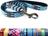 Lesa pentru caine MayPaw, nailon, albastru/negru/alb, 180 cm