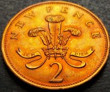 Moneda 2 (TW0) NEW PENCE- ANGLIA / MAREA BRITANIE, anul 1980 *cod 624 = UNC, Europa, Bronz