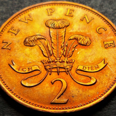 Moneda 2 (TW0) NEW PENCE- ANGLIA / MAREA BRITANIE, anul 1980 *cod 624 = UNC