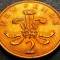 Moneda 2 (TW0) NEW PENCE- ANGLIA / MAREA BRITANIE, anul 1980 *cod 624 = UNC