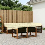 Cumpara ieftin Set de canapele de exterior 7 buc. 7-Locuri Natural si Crem